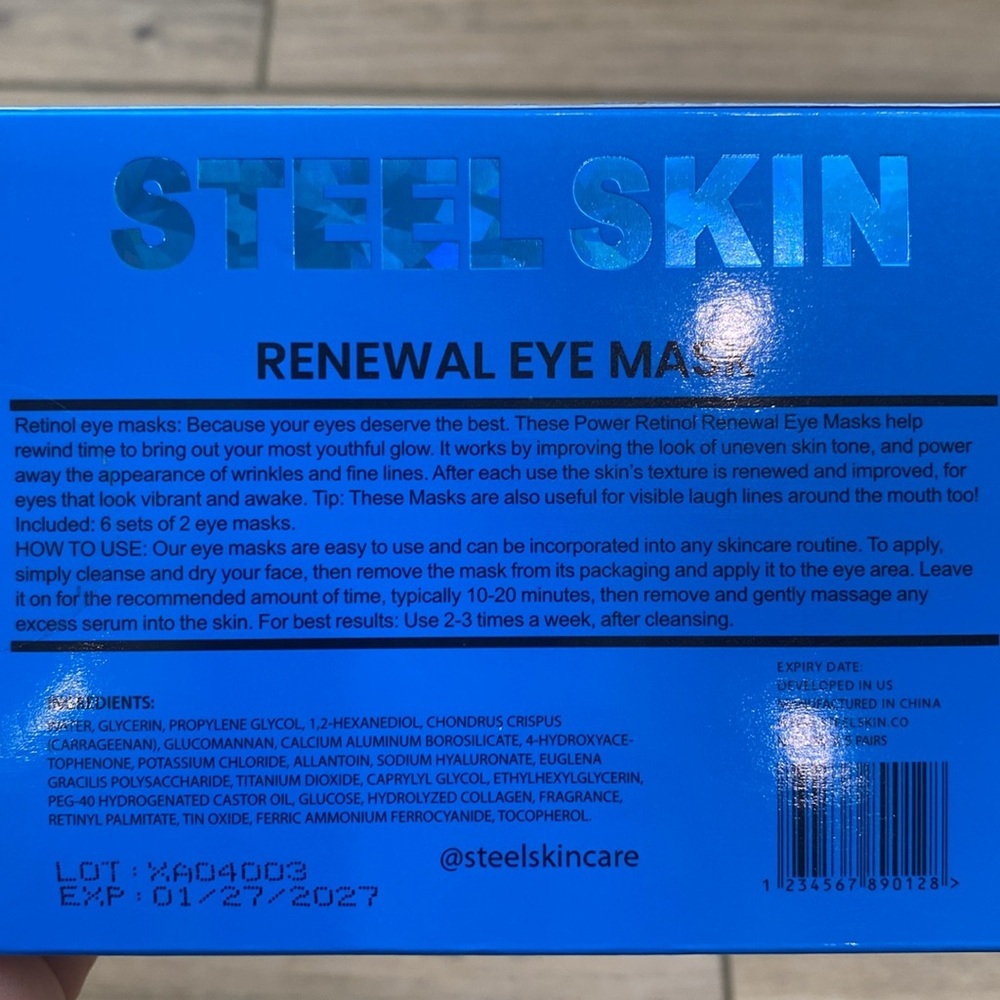 Steel Skin | Power Retinol Renewal‎ Eye Mask | Under Eye Mask - Picture 6 of 6